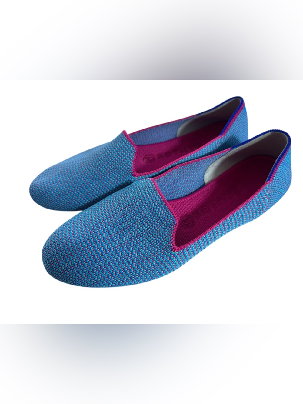 Rothy’s Slip-On Knit Loafer flats Bluebell Triple Stitch